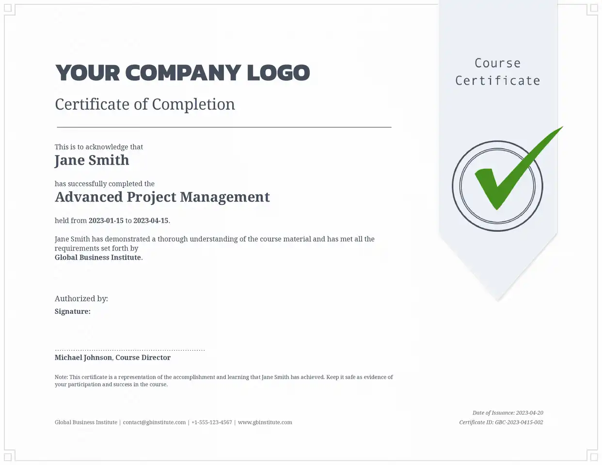 Certificate Delivery