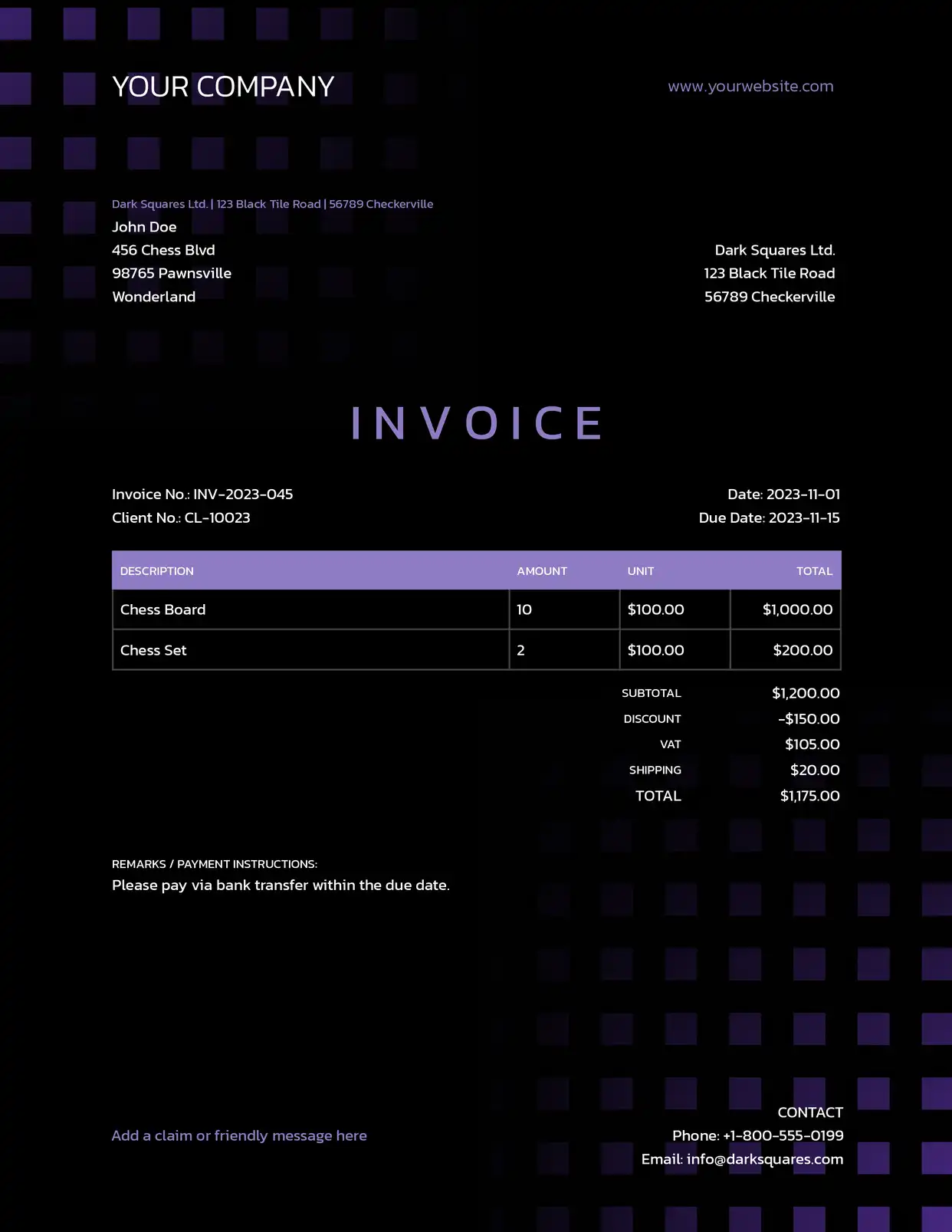 Conditional Invoice Sections