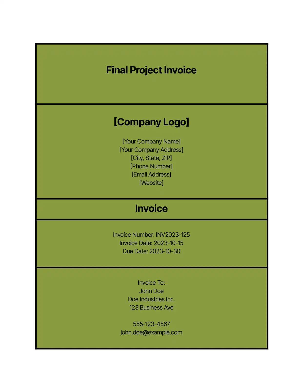 Final Project Invoice