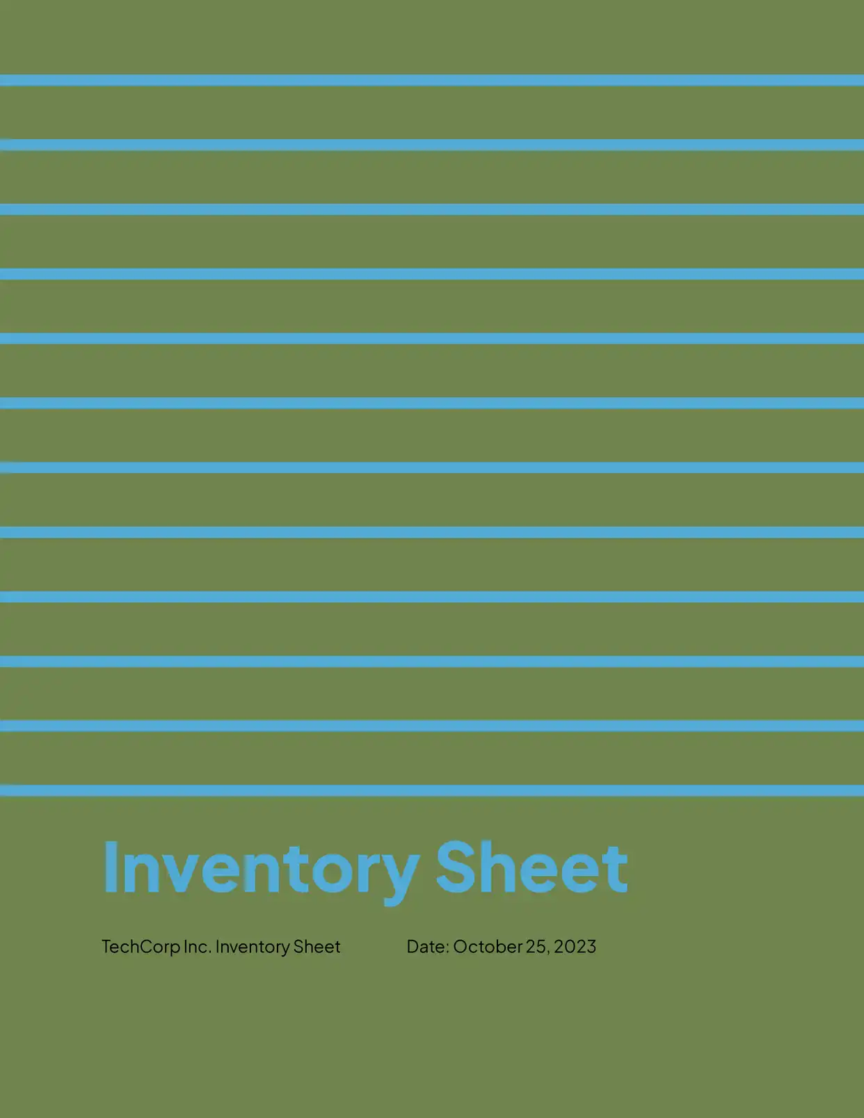 Inventory Sheet
