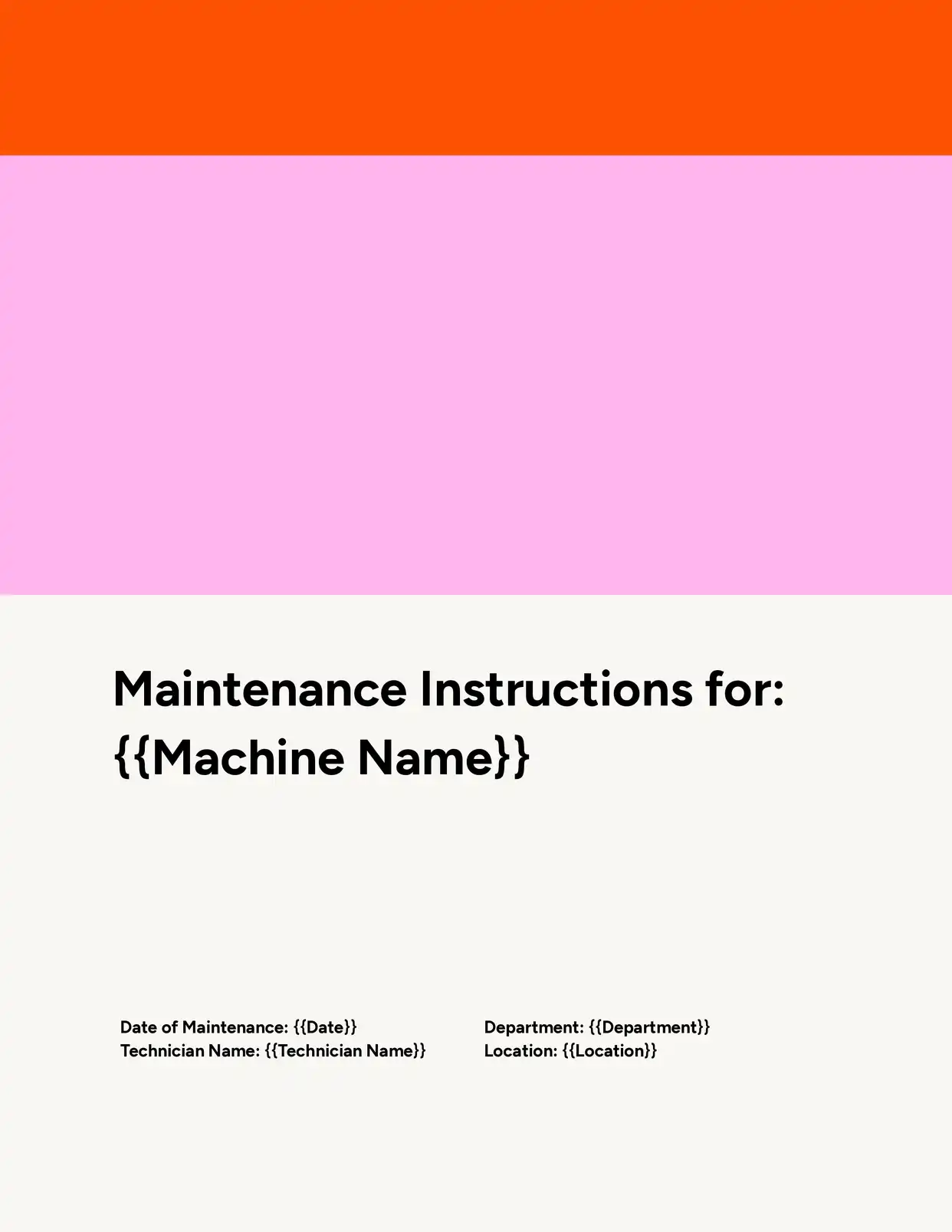 Maintenance Instructions - Placeholders