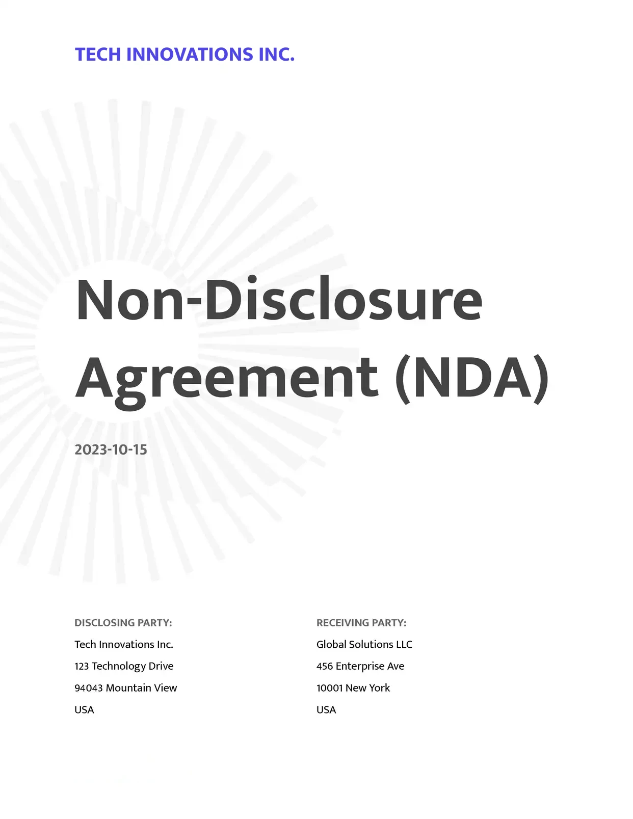 Non-Disclosure Agreement