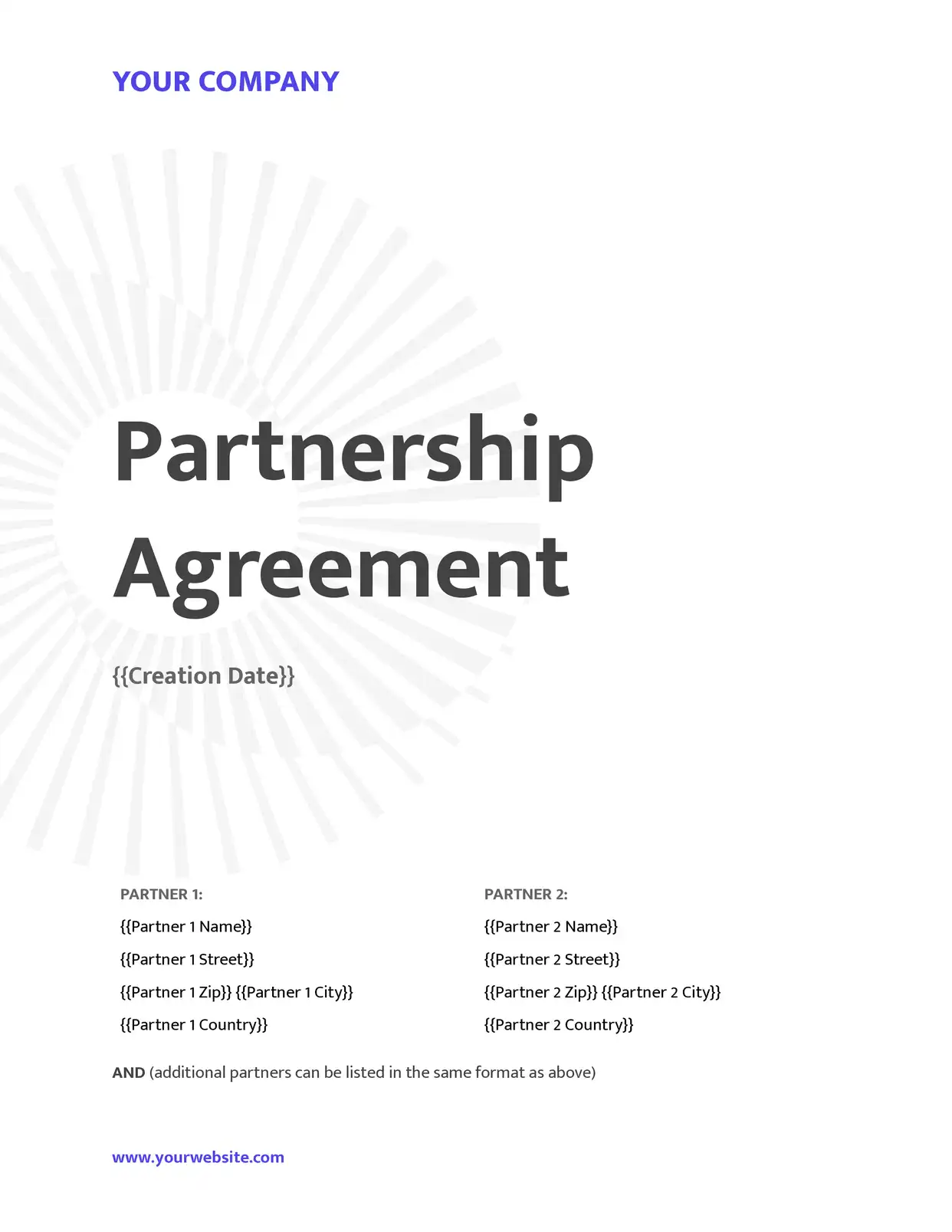 Partnership Agreement - Placeholders