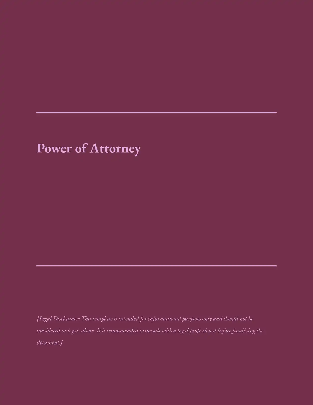 Power of Attorney - Placeholders