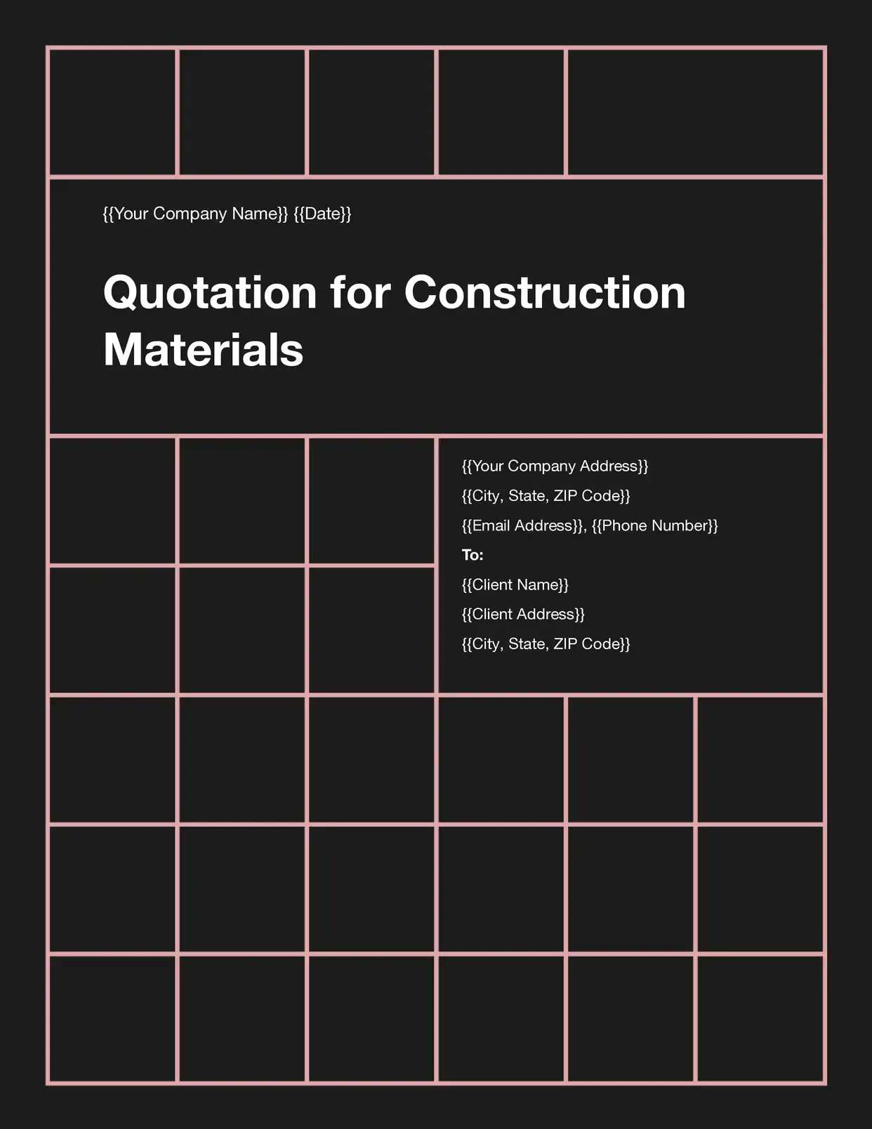 Quotation for Construction Materials - Placeholders