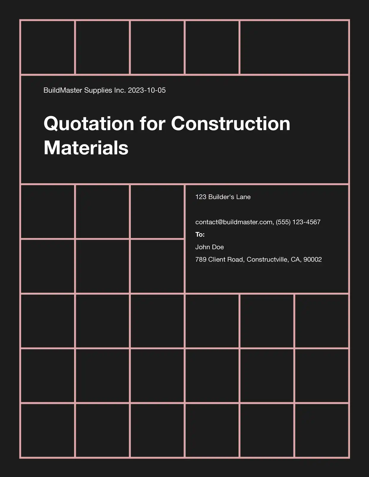 Quotation for Construction Materials
