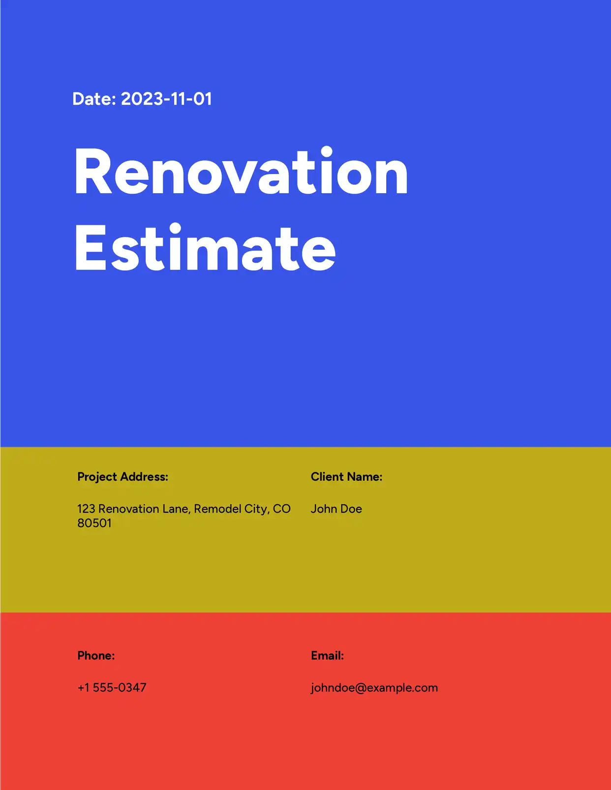 Renovation Estimate