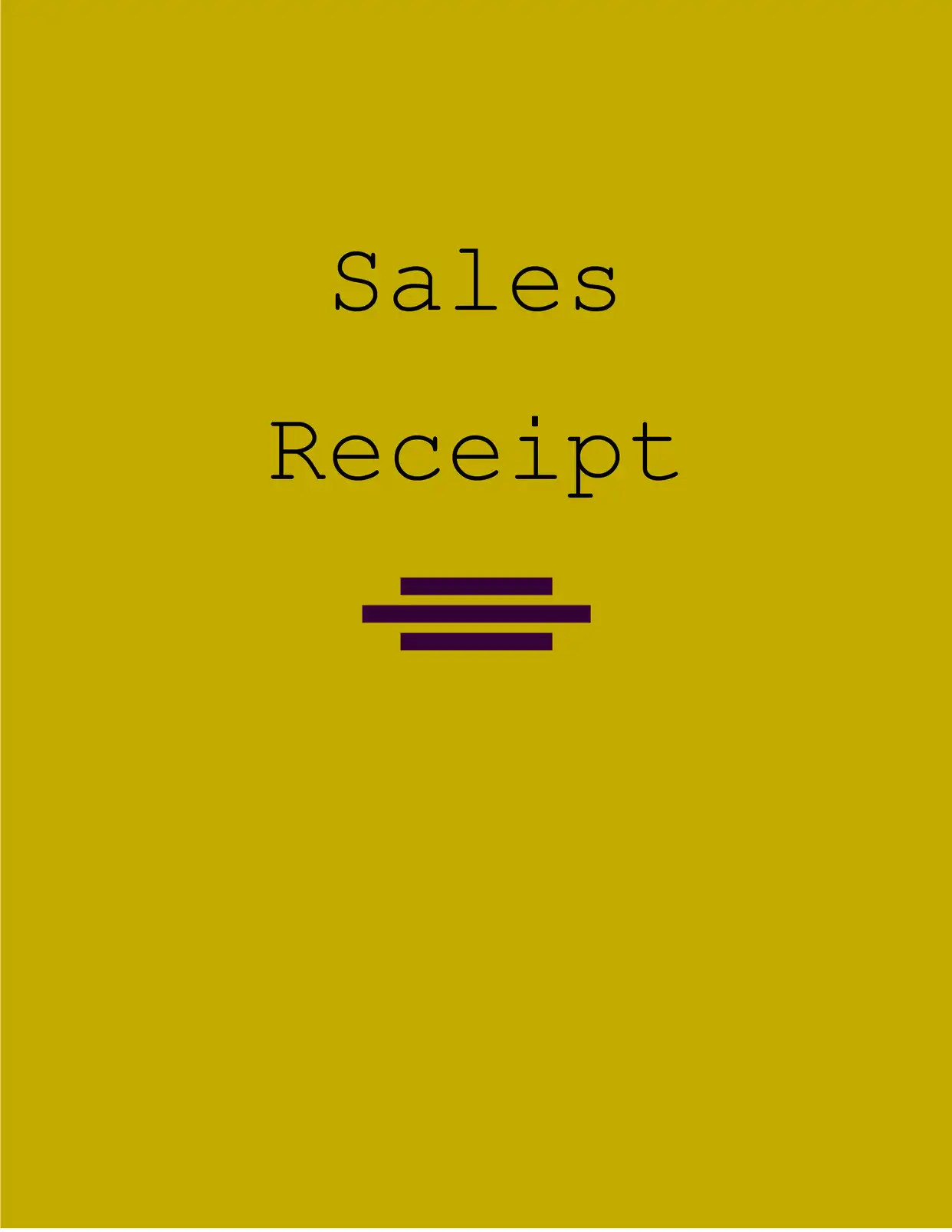 Sales Receipt