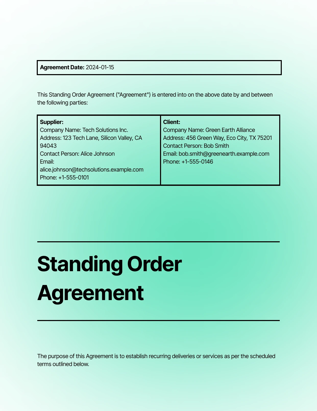 Standing Order