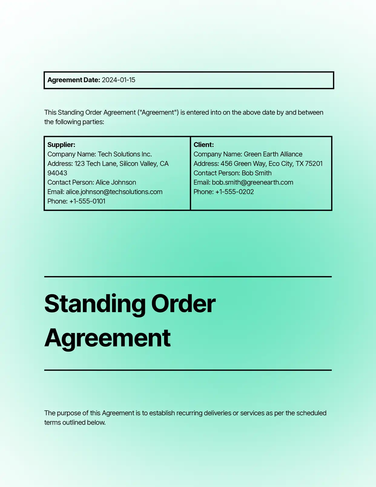 Standing Order