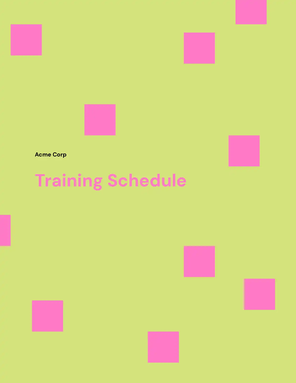 Training Schedule