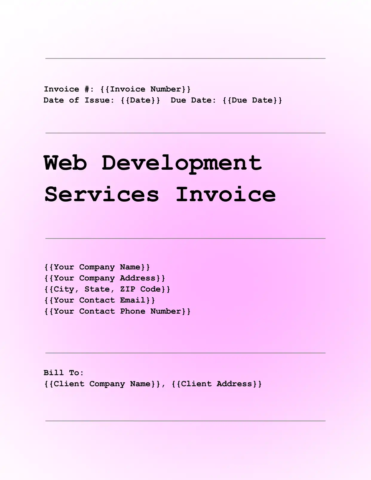 Web Development Services - Placeholders