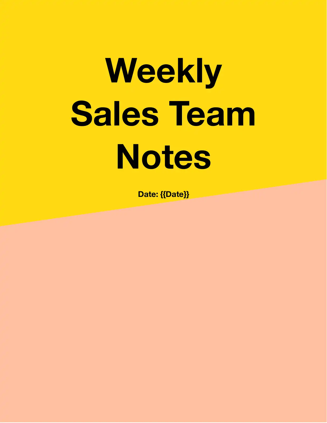 Weekly Sales Team Notes - Placeholders