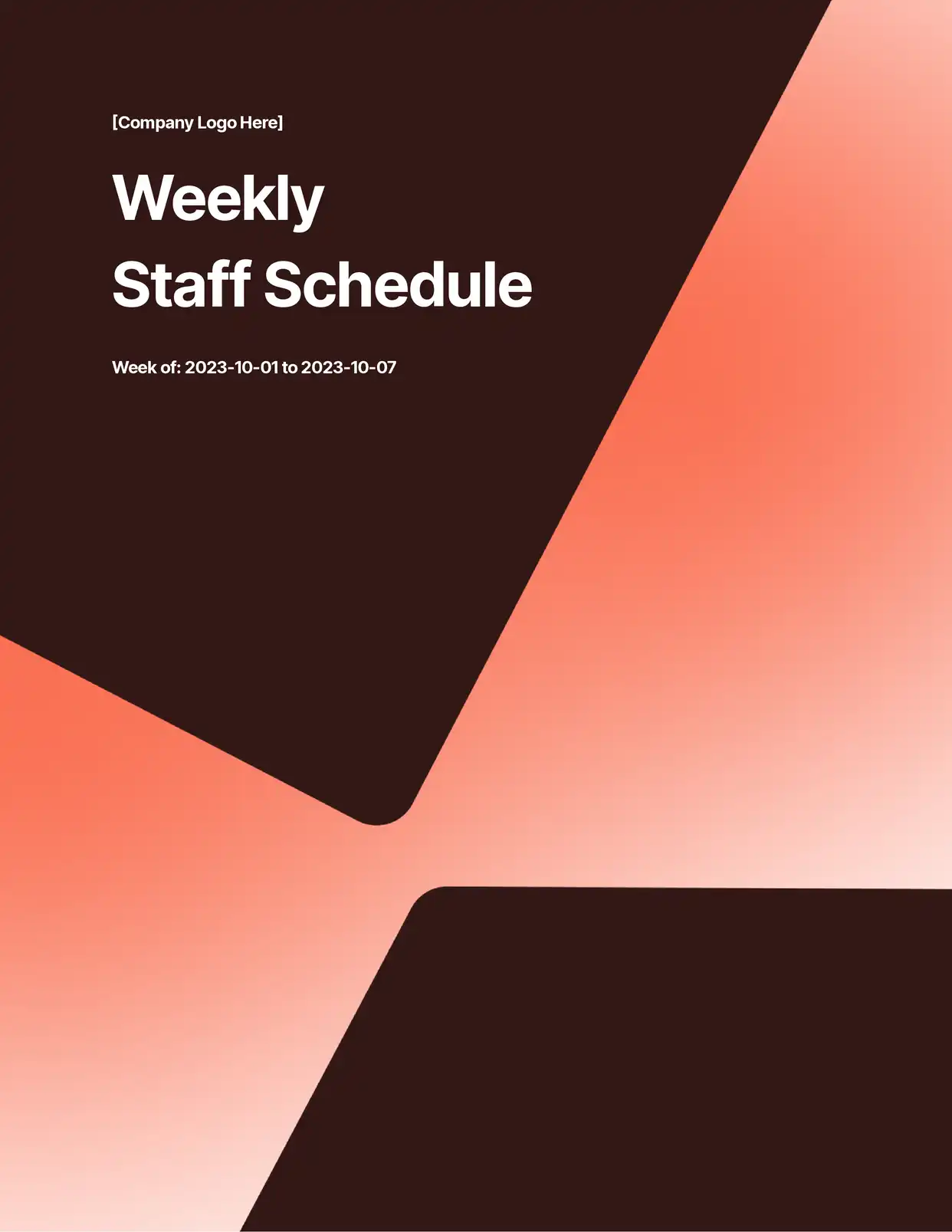Weekly Staff Schedule