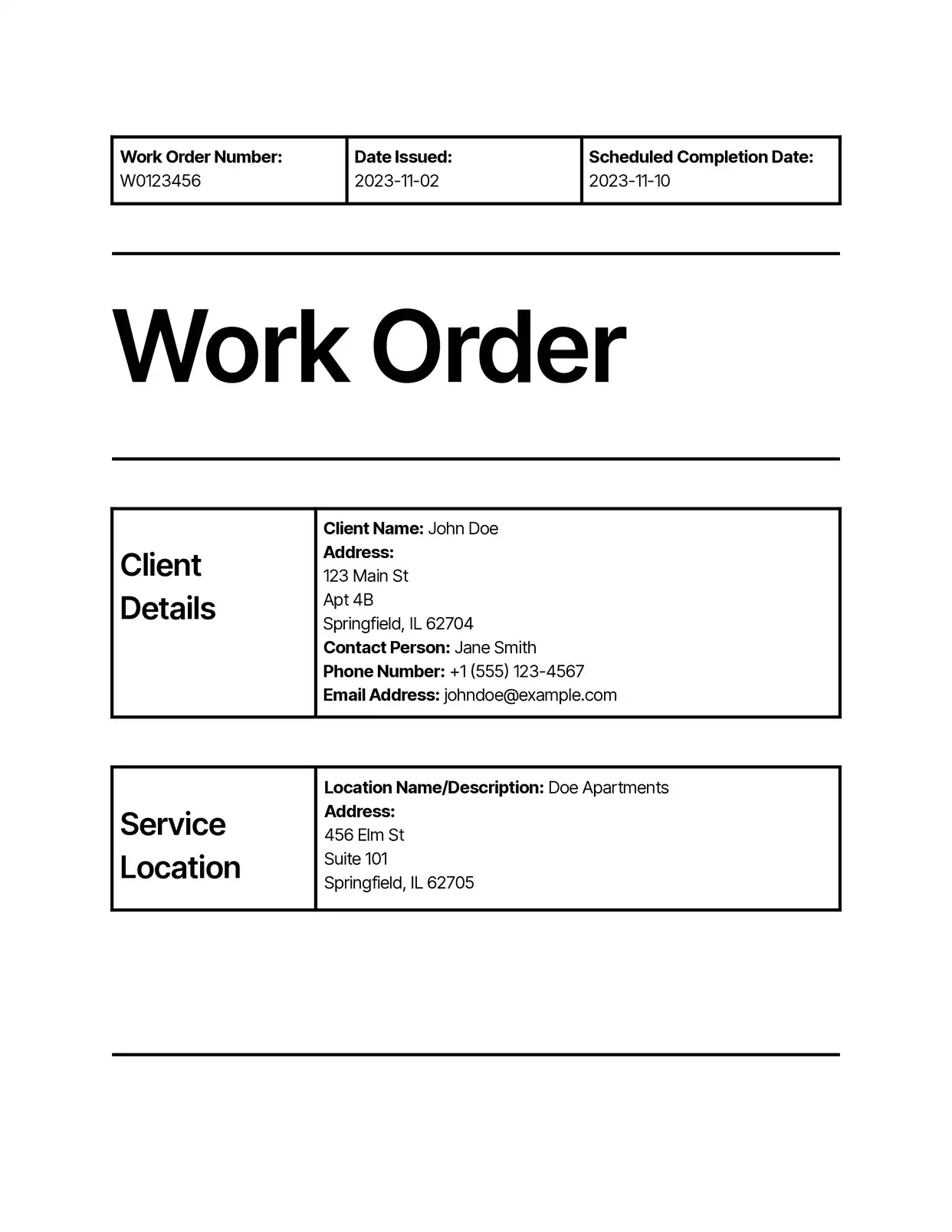 Work Order
