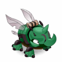 Vueloceronte esmeralda y ébano