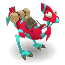 Dragopavo turquesa y púrpura