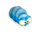 Larva azul solitaria
