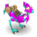 Dragopavo turquesa y orquídeo