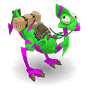 Dragopavo esmeralda y orquídeo
