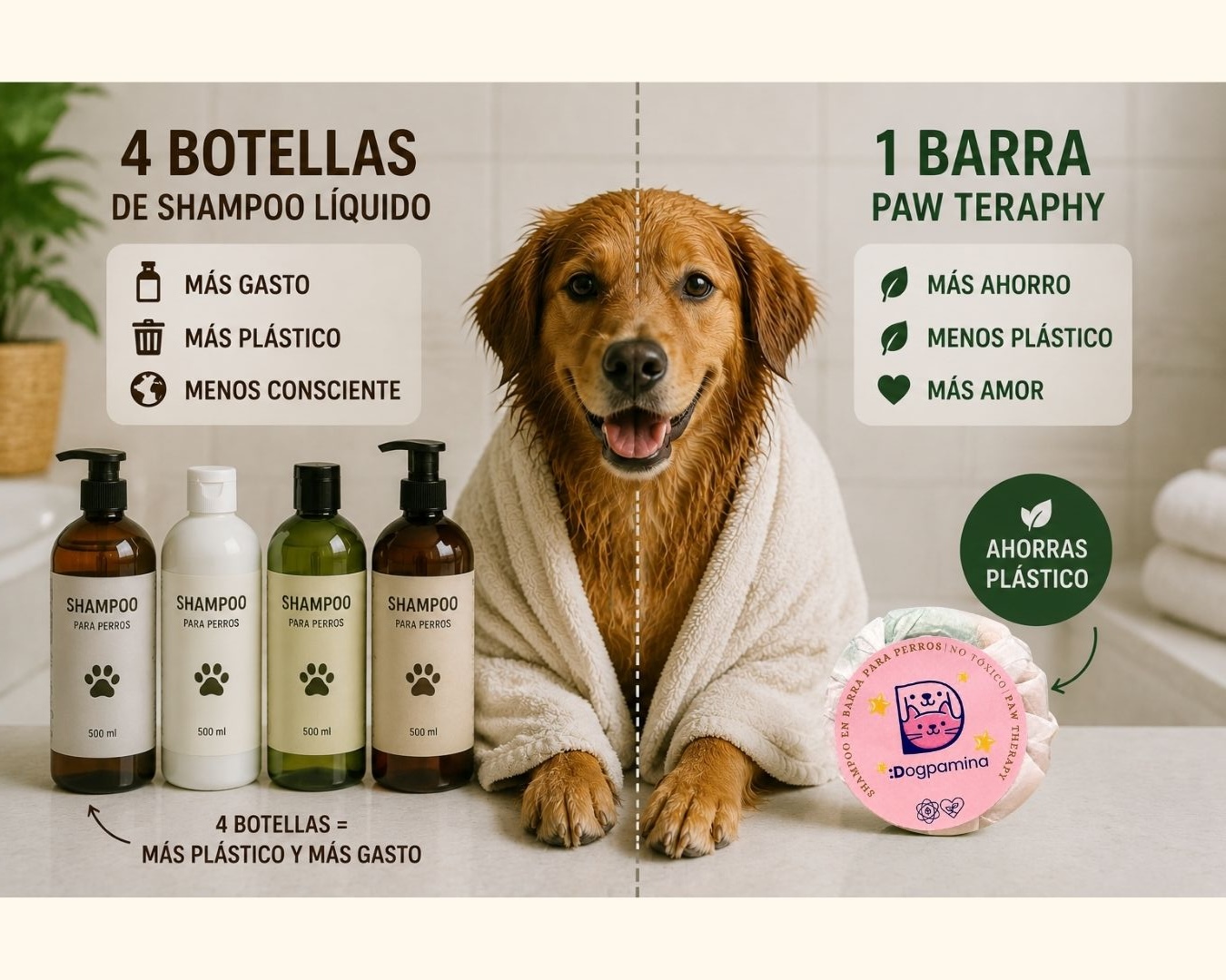Shampoo en barra para perros: menos plástico, más amor para tu peludo 🐾