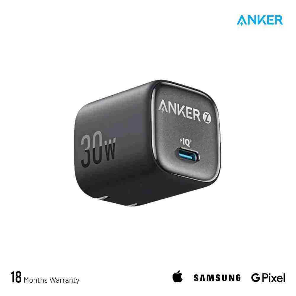 Anker Zolo 30W Compact GaN Adapter – PowerIQ 3.0 USB-C Fast Charger, PD Fast Charging Technology, Compact & Portable Wall Charger