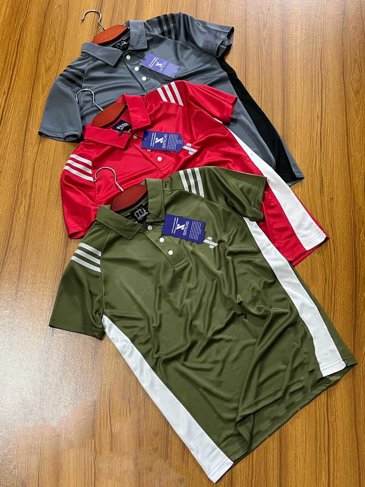SMUG Premium Combo Offer Polo shirt - Olive , Grey, Red - 3 pis combo