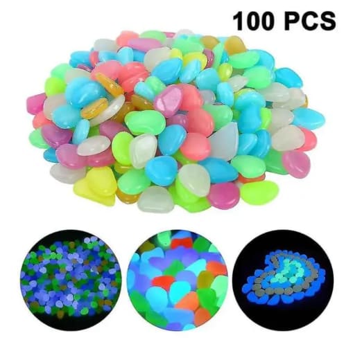 Radium Stone Colorful Luminous Glowing Pebbles 100 pes