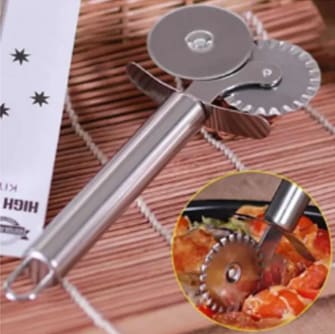 2-in-1 Stainless Steel Pizza & Pitha Cutter