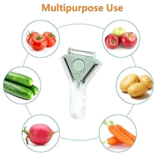 3-in-1 Vegetable and Fruit Peeler with Multi-Cutter Functionality