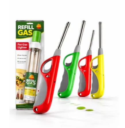 Gas Lighter with Refill – Essential Kitchen Accessory | Multicolor