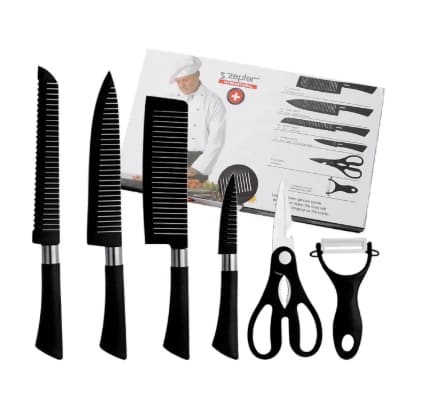 6pcs Zepter International Set Non-Stick Coating Kitchen Kniv Set for family kitchen use