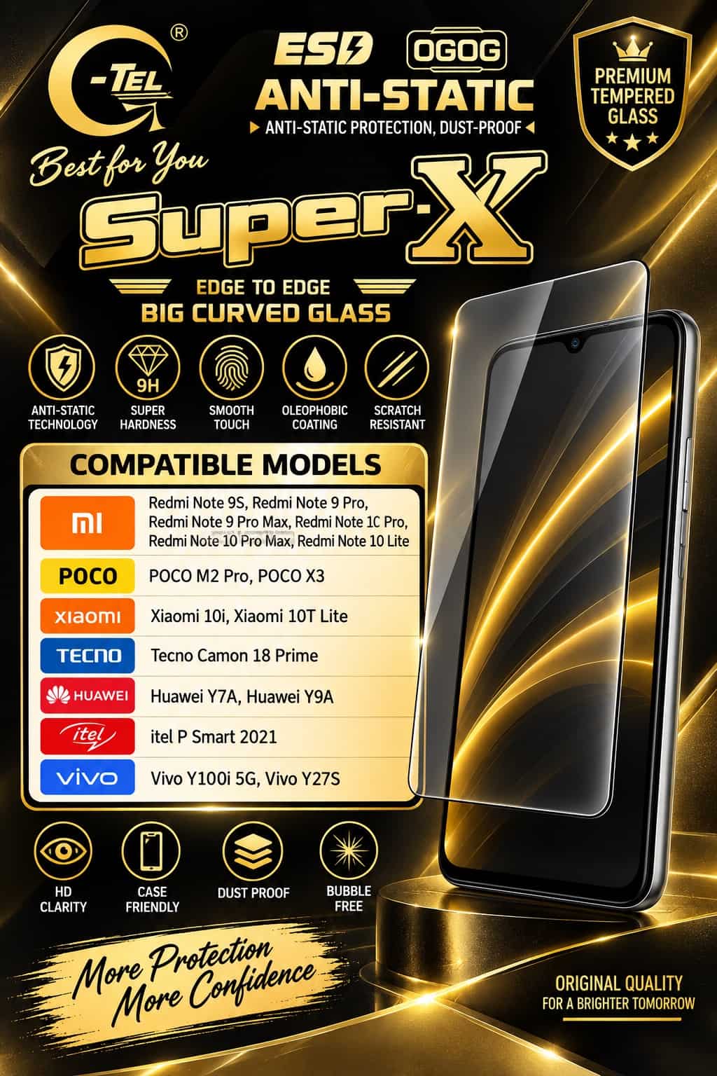 Screen Protector For OPPO Realme C51, Realme C51S, Realme C53, Realme C61, Realme C63, Realme Narzo N53, Realme Narzo N61, Realme Narzo N63, Realme Note 50, Realme Note 60, Realme Note 60X