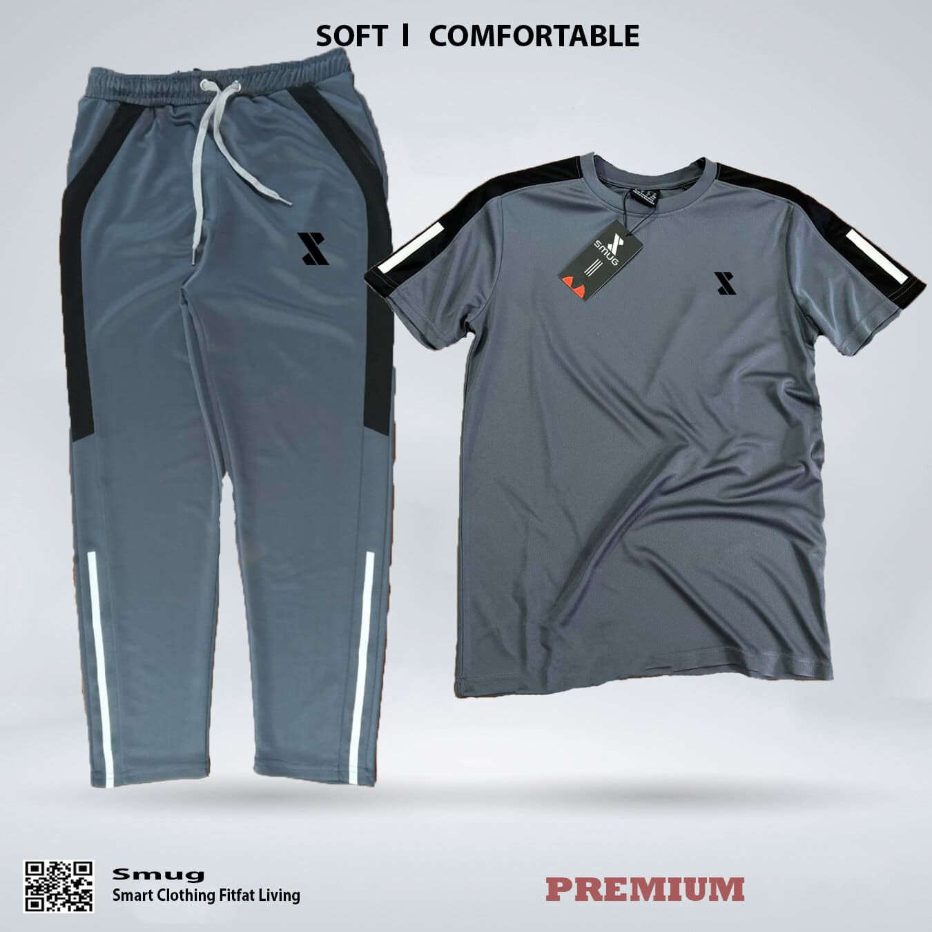 SMUG Premium Combo T-Shirt and Trousers - Soft and Comfortable Multicolor Fabric Combo Set All Occasion