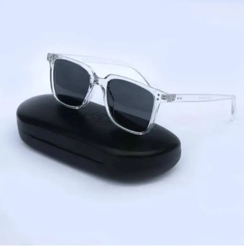 Casual Sunglasses for Men - Black Lens White Frame Sun Glass