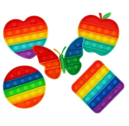 Rainbow Butterfly Pop It Toy – Sensory Fidget Butterfly Popper for Kids, Baby Toy | Multicolor With Multi Shape
