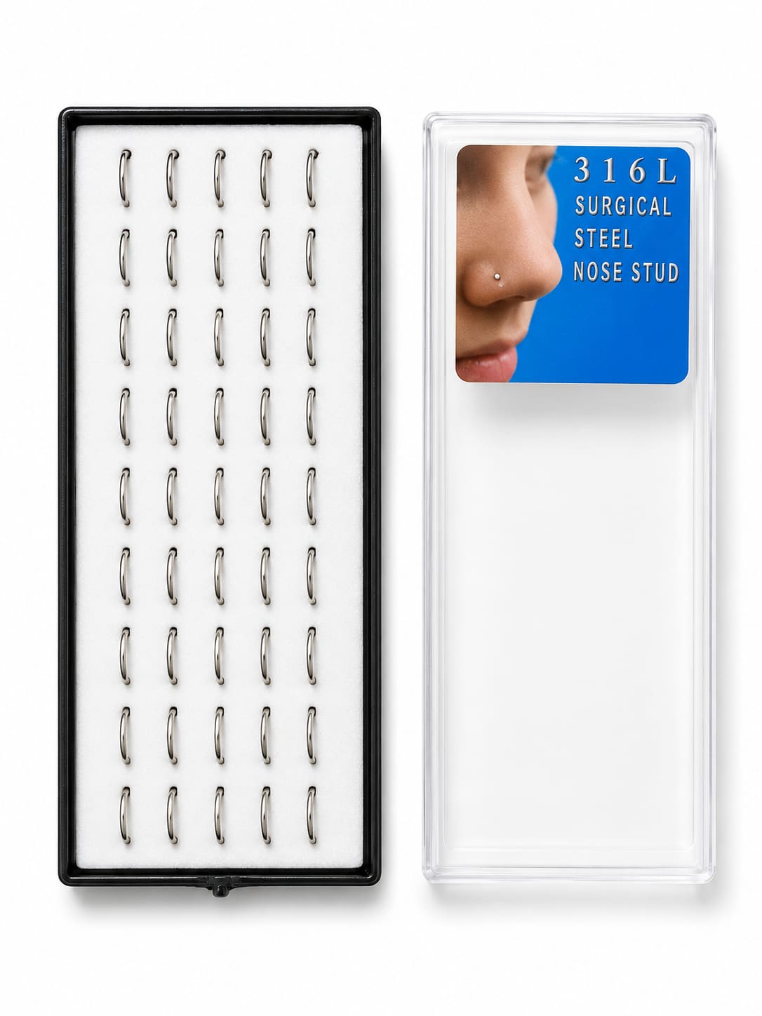 Black Round Nose Ring