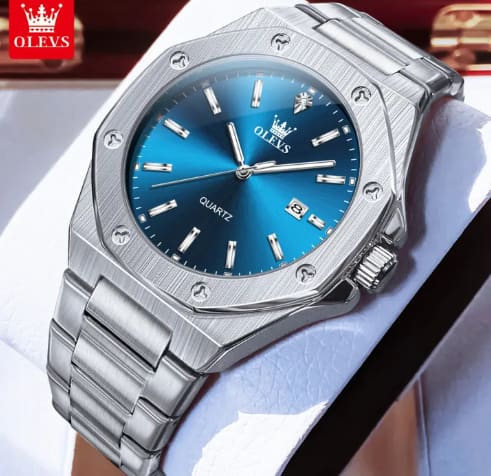 OLEVS 3613 Butterfly Lock Fan Made Luxury Business Watch for Man Sport Stainless Steel Men Watch Luminous Date Watches Quartz watch - Watch For Men