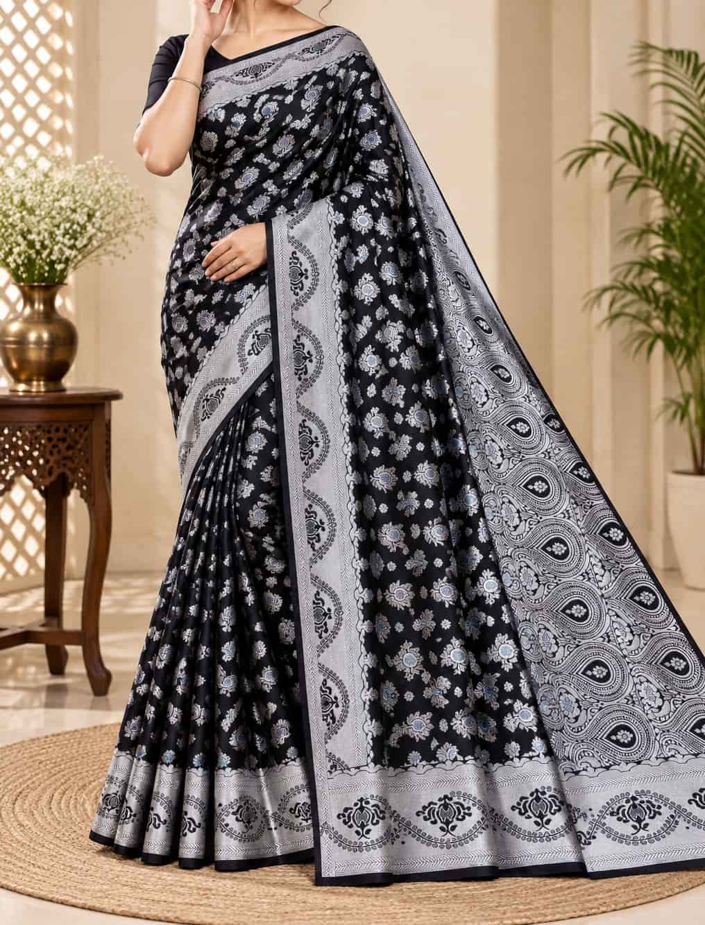 Premium Silk Katan Saree – Exclusive Design (Multiple Colors Available)