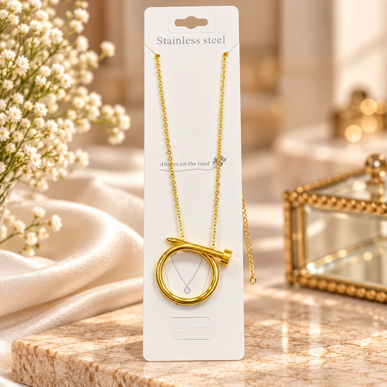 An iconic 'Nail Motif' pendant chain to add a bold and gorgeous s