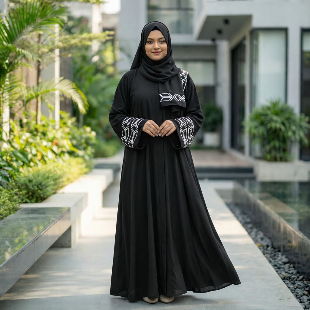 Box Embroidery Borkha For Women - Original Dubai Cherry Fabric Borkha | D Shop