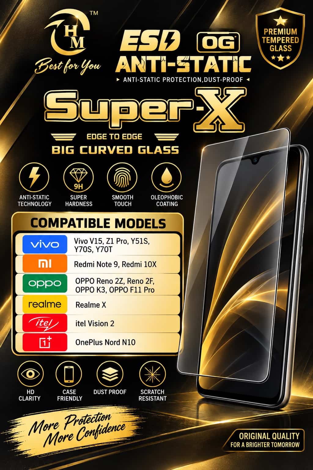 Screen Protector For Infinix Smart 9, Smart 10, Smart 10 Plus, Hot 50 5G, Hot 50i, Hot 60, Hot 60i, Tecno Pop 9, Pop 10, Pop 10C, Spark 30 5G, Spark 30C, Spark 40, Spark 40C, Spark Go 1, Spark Go 2, Spark Go 2025, itel A80