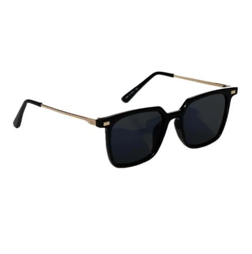 Black and Golden Steel Sunglasses - Sun Glass For Men