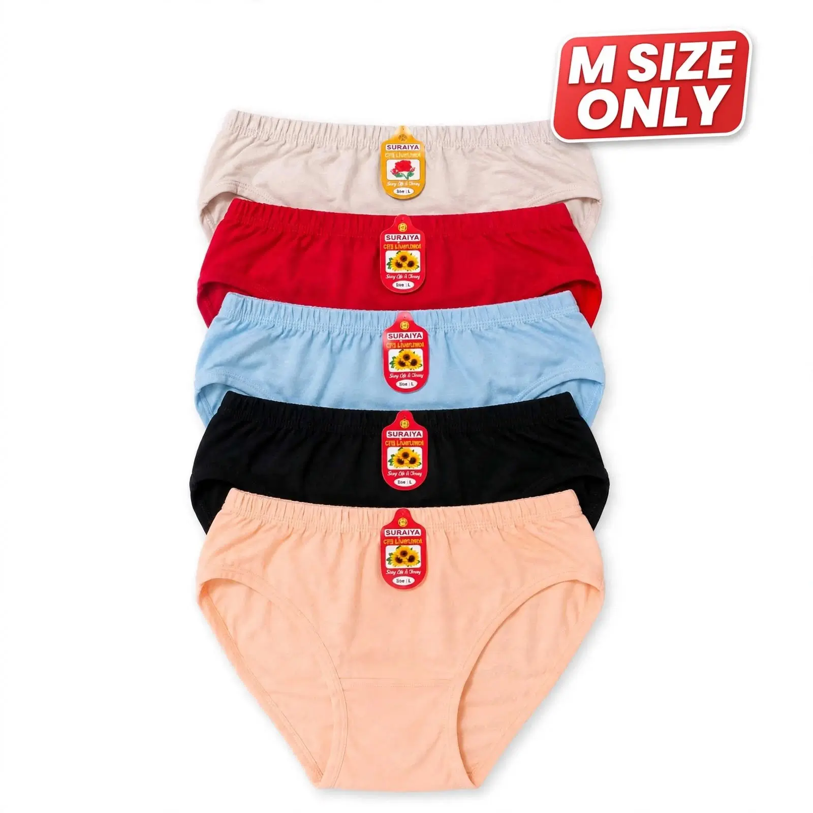 M Size Only - Cotton Flexible Panty For Women Multicolor - 1 PIECE