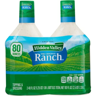 HIDDEN VALLEY RANCH DRESSING, 40 OZ, 2 CT