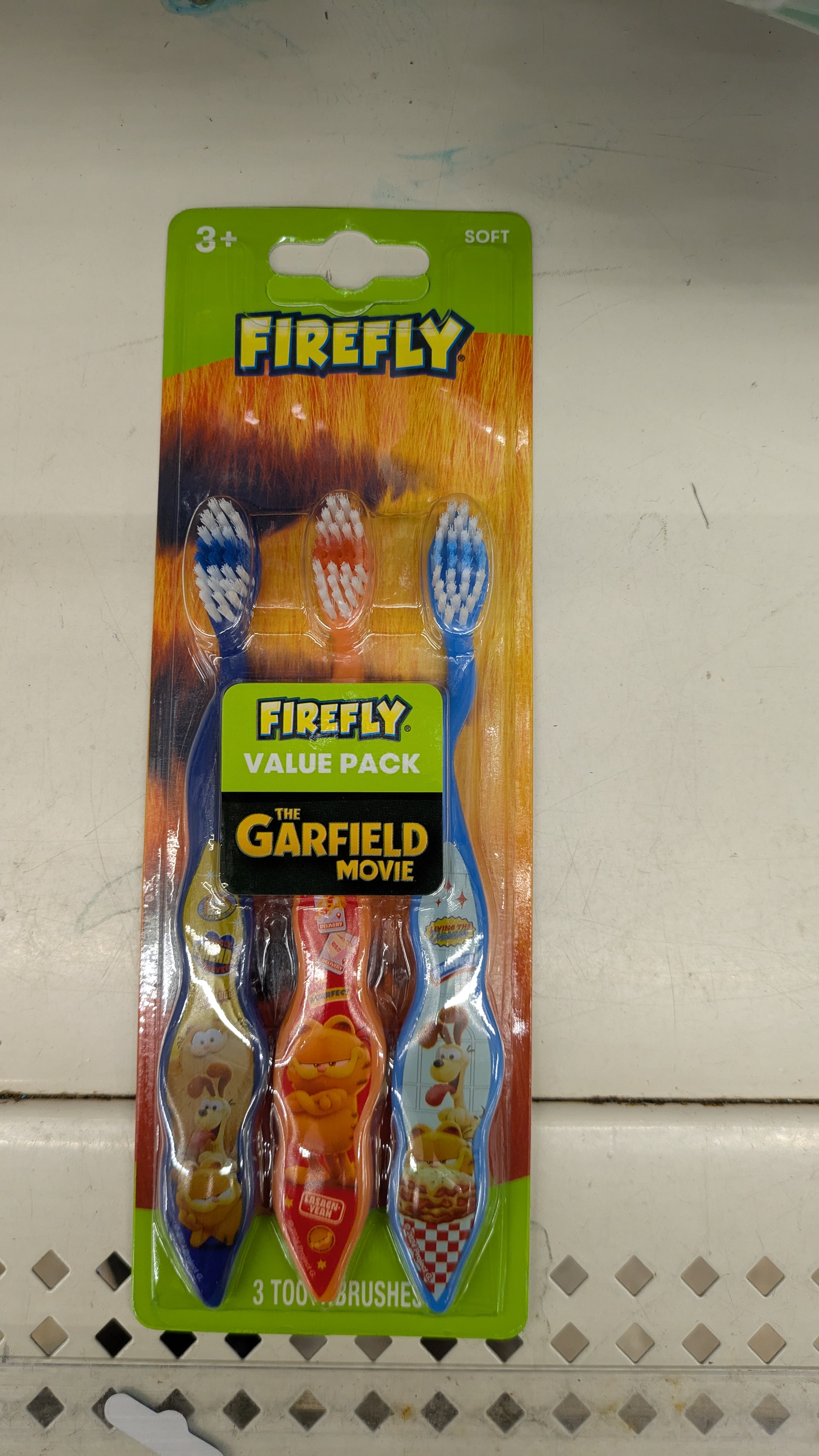 FIREFLY VALUE PACK THE GARFIELD MOVIE TOOTHBRUSH 3 PACKS 