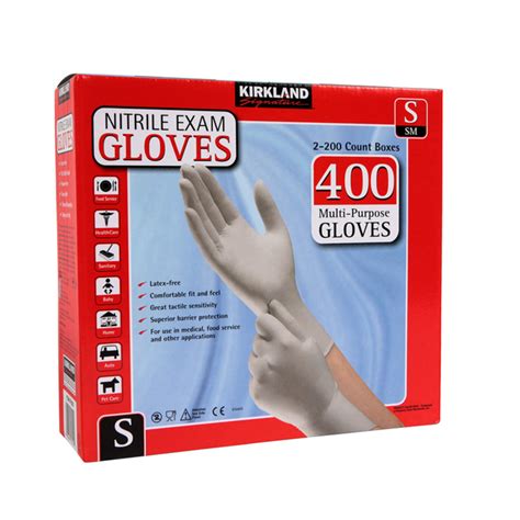 KIRKLAND SIGNATURE NITRILE EXAM GLOVES 2-200 COUNT SIZE S