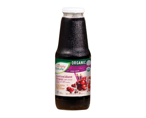 SIMPLY NATURE ORGANIC ANTIOXIDANT POWER 100% JUICE  POMEGRANATE,TART CHERRY  ....33.8 FL OZ 