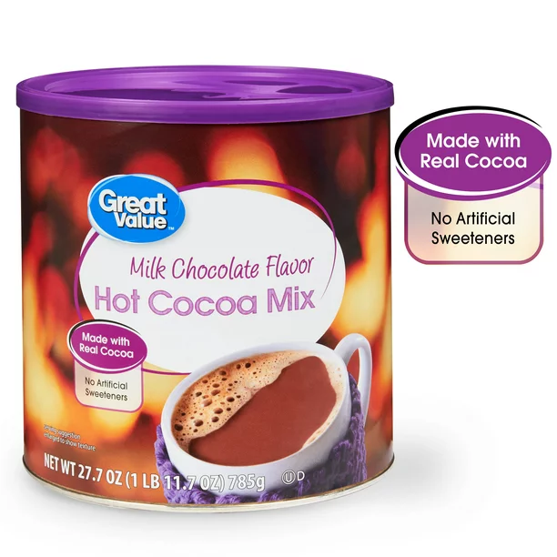 GREAT VALUE MILK CHOCOLATE HOT COCOA DRINK MIX, 27 OZ CANISTER