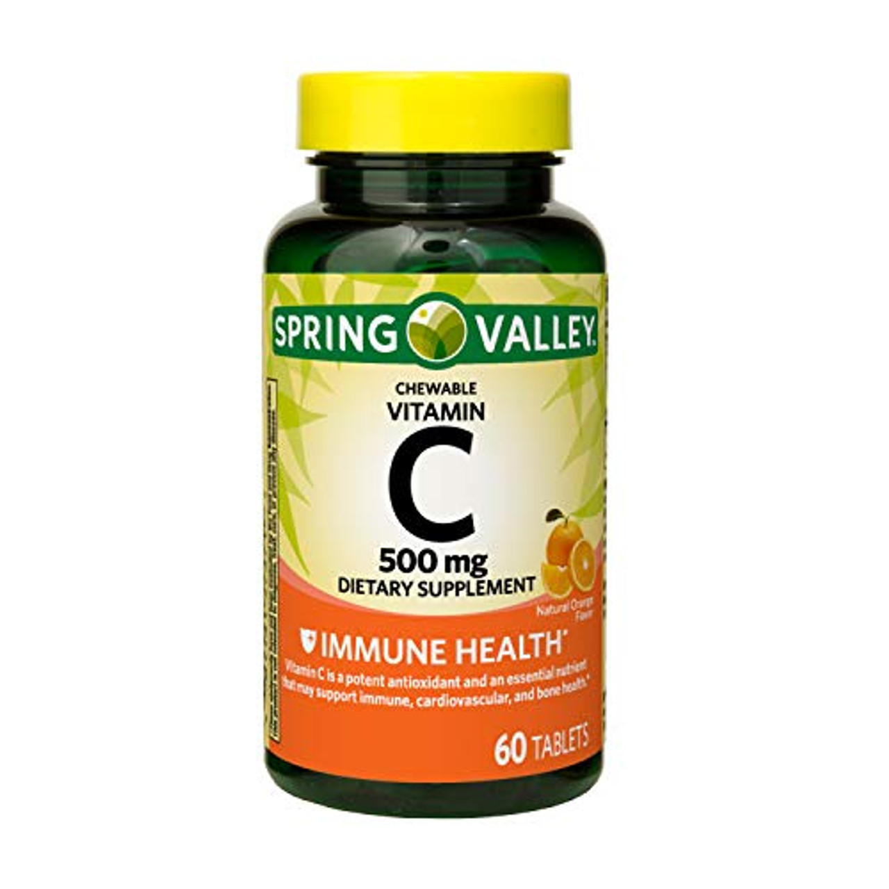 SPRING VALLEY VITAMIN C CHEWABLE TABLETS DIETARY SUPPLEMENT, ORANGE FLAVOR, 500 MG, 60 COUNT